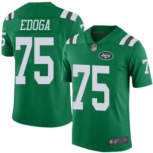 New York Jets Limited Green Youth Chuma Edoga Jersey NFL Football #75 Rush Vapor Untouchable->youth nfl jersey->Youth Jersey
